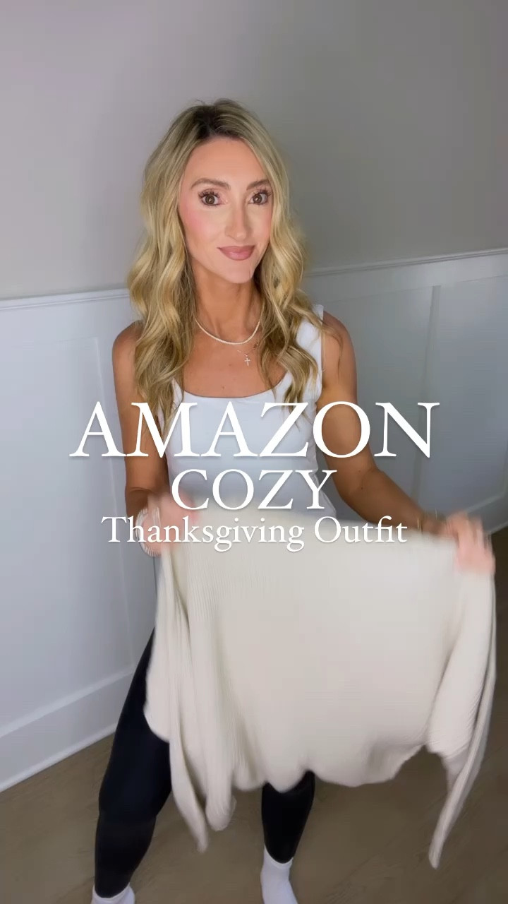 Amazon cozy thanksgiving outfit. This sweater is seriously so soft. Perfect for cuddling on the couch! Shoes are also a cozy must have and a Ugg look for less 

#LTKVideo #LTKSeasonal #LTKHoliday