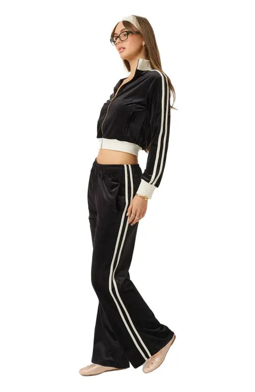 Goldie Byrd Velour Track Pants in Black at Nordstrom, Size Small | Nordstrom