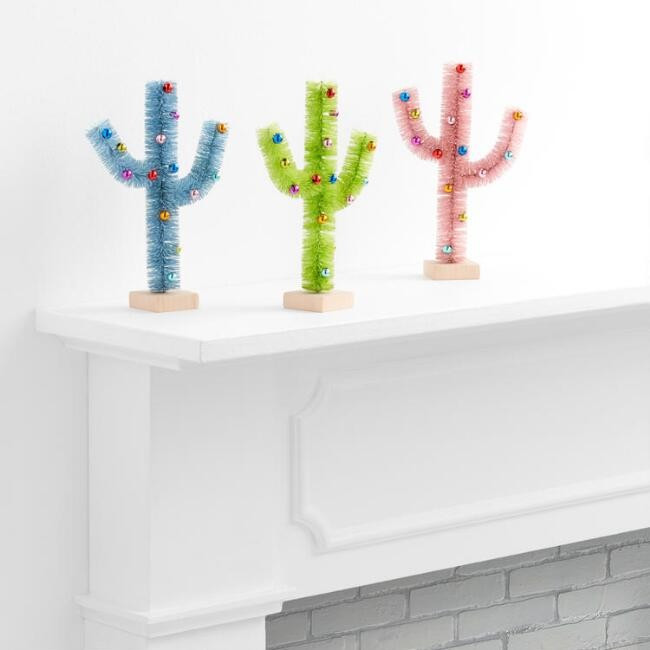 Bottlebrush Cactus Decor Set of 3 | World Market
