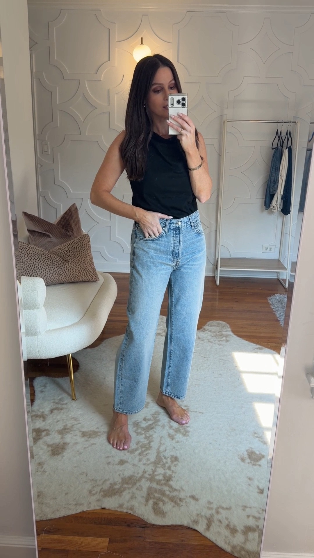 This is the Barrel Leg Jean. Linked to other top picks on sale, too, using code LTK20 🫶🏻

#LTKxMadewell