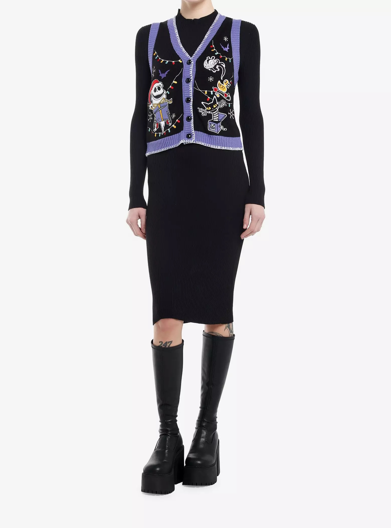 Her Universe The Nightmare Before Christmas Girls Sweater Vest | Hot Topic