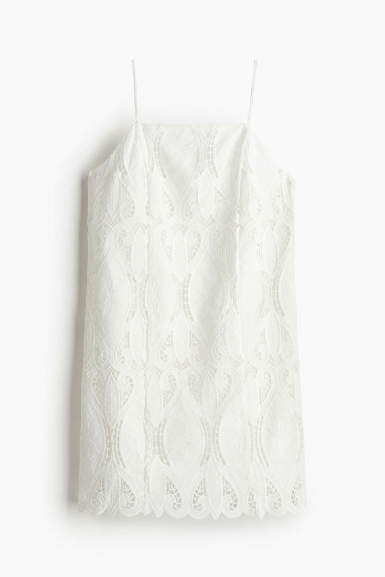 Eyelet Embroidery Camisole Dress - White - Ladies | H&M US | H&M (US + CA)