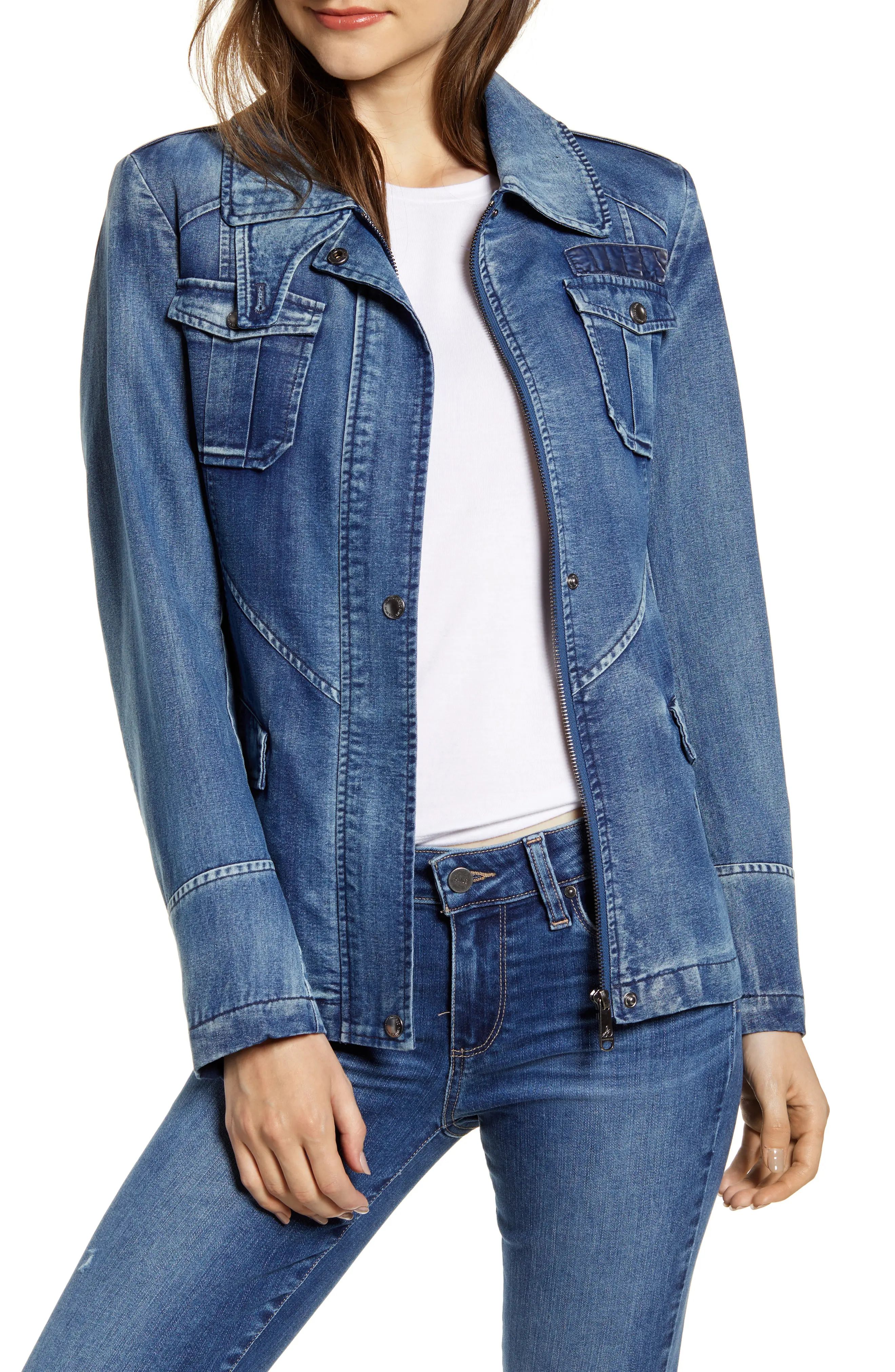 Women's Sam Edelman Denim Field Jacket, Size X-Small - Blue | Nordstrom