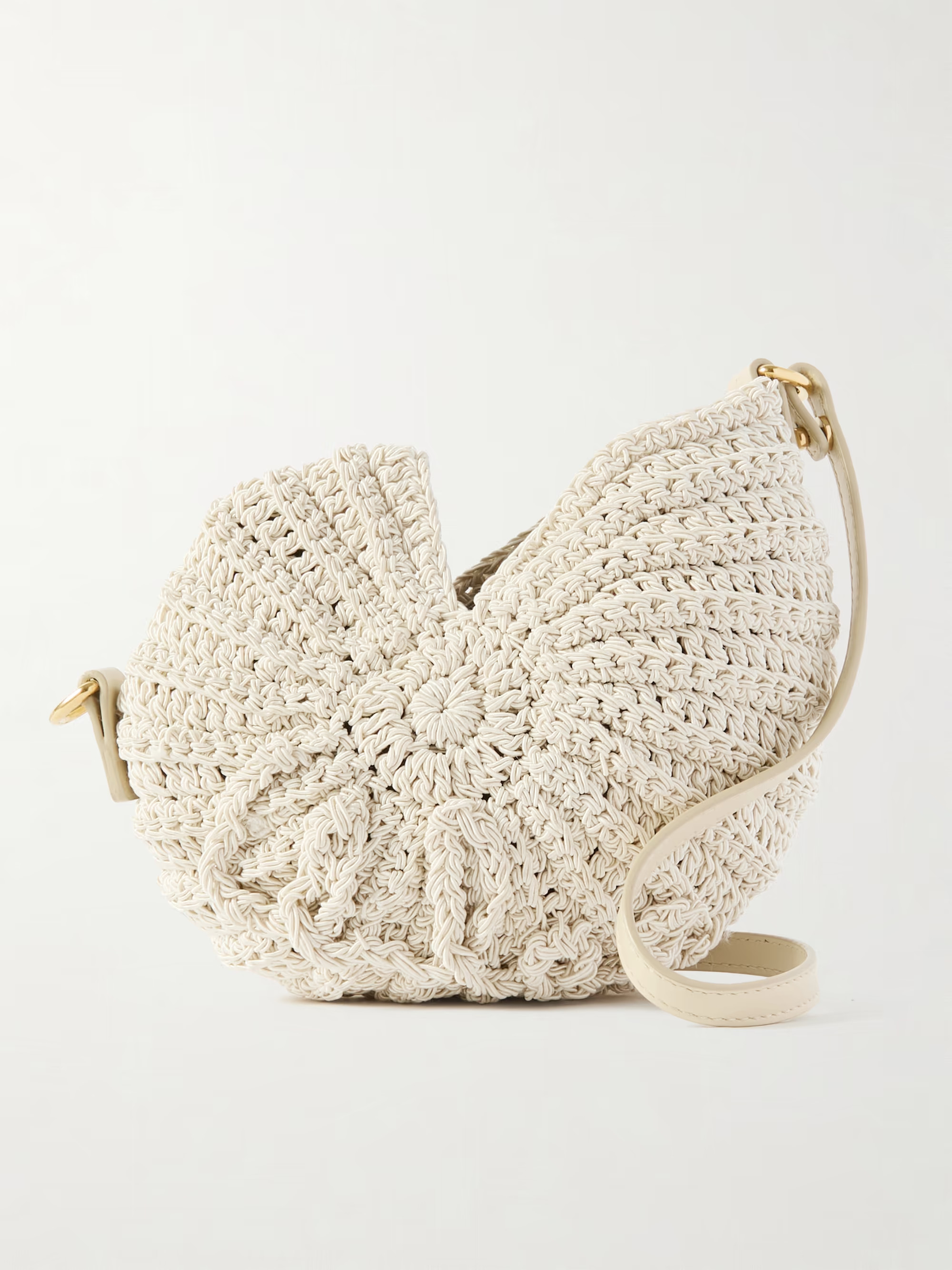 Sea Treasures leather-trimmed crocheted cord shoulder bag | NET-A-PORTER (UK & EU)