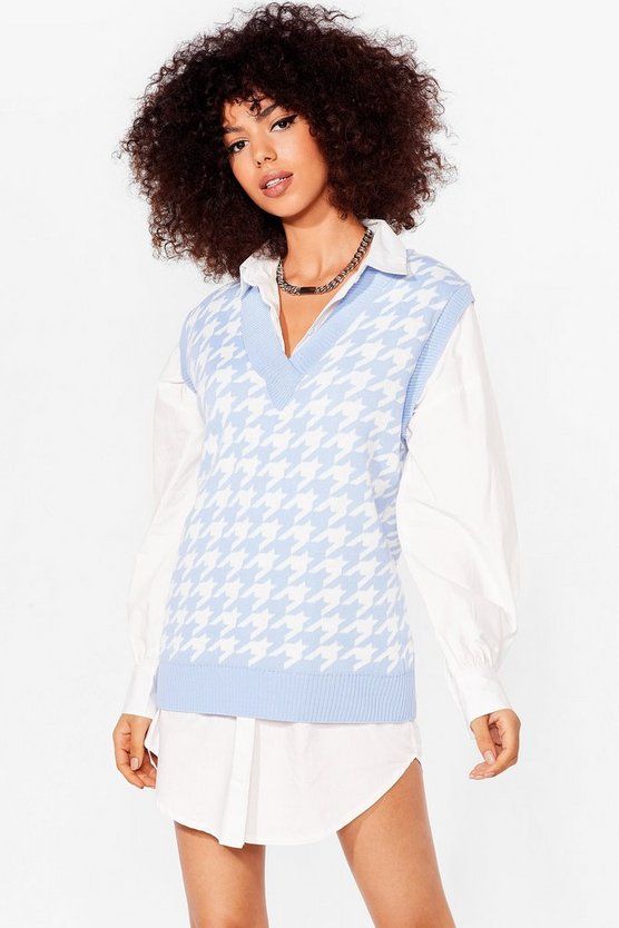Nowhere to Be Houndstooth Knitted Vest Top | NastyGal (US & CA)