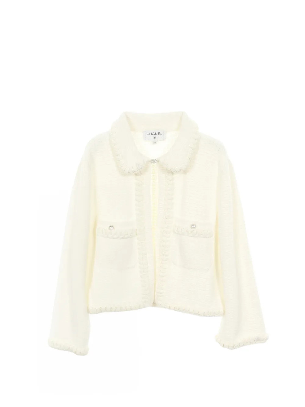 CHANEL Pre-Owned 1986-1988 Cocomark-button jacket - White | Farfetch Global