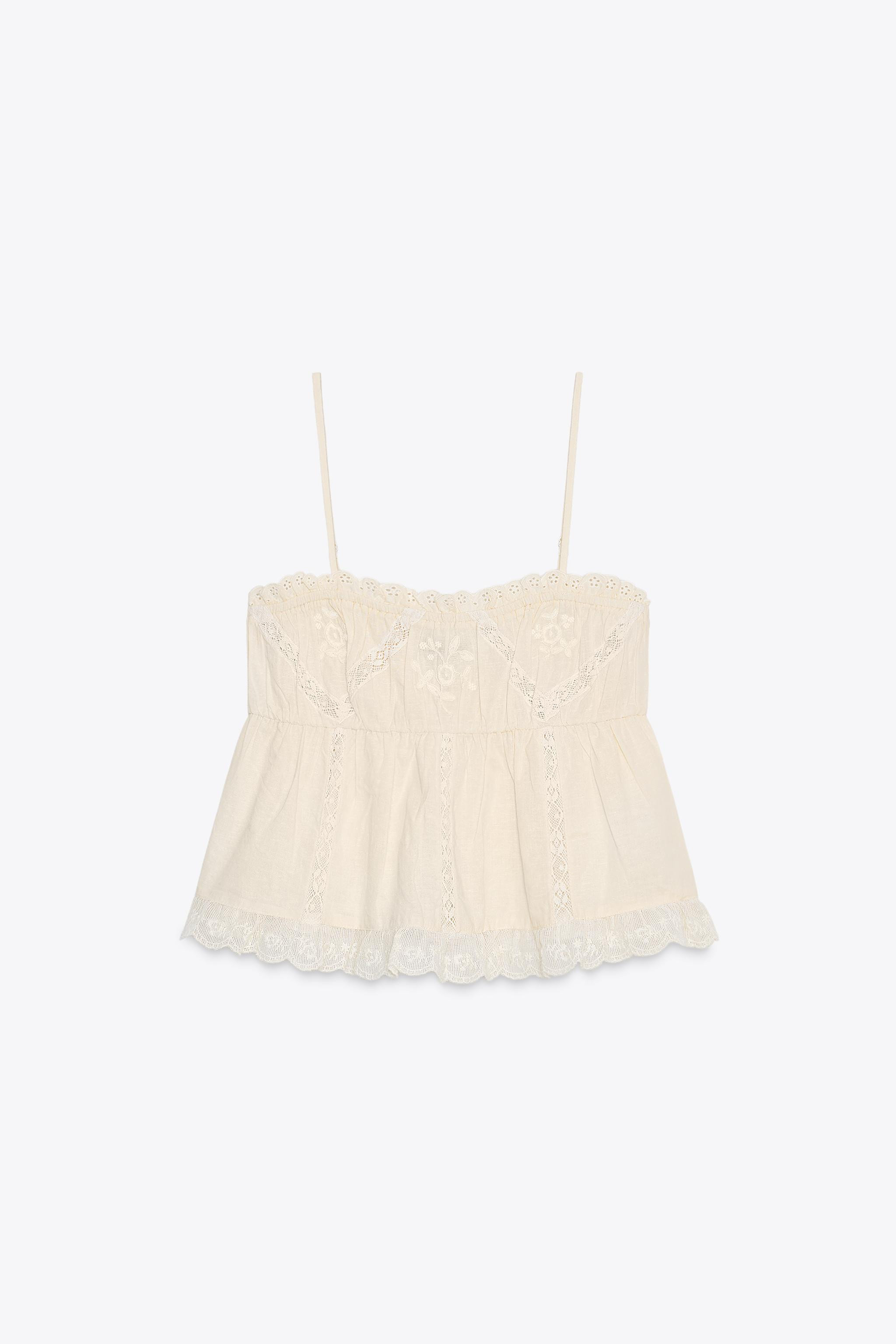 EMBROIDERED STRETCH TOP | Zara US