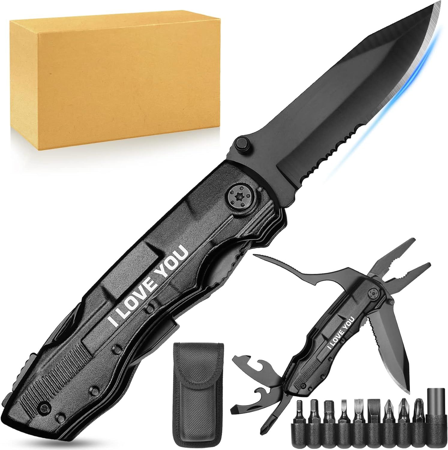 Gifts for Him Boyfriend Husband,"I LOVE YOU" Multitool Knife,Cool Valentines Day Gifts for Men,Ch... | Amazon (US)