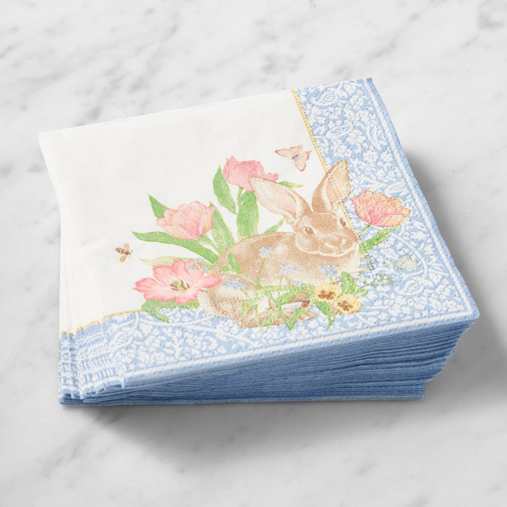 Garden Flowers Paper Cocktail Napkins, Set of 20 | Williams-Sonoma