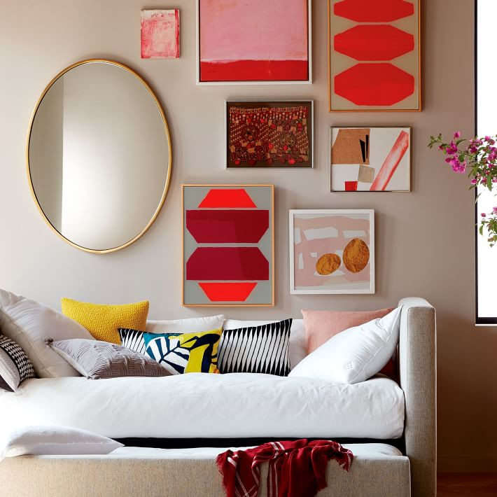Metal Frame 30" Oval Mirror, Antique Brass | West Elm (US)