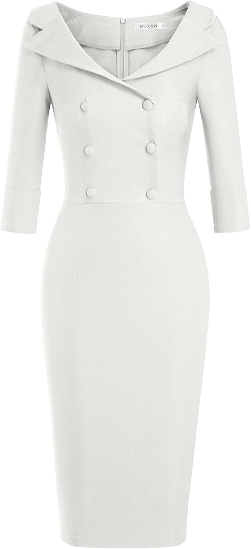 MUXXN Women's Classic Vintage Sweetheart Neckline Cocktail Prom Tea Dress | Amazon (US)