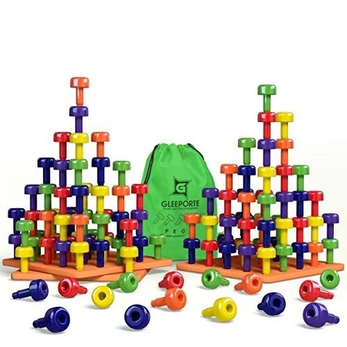 stacking peg board toy set | jumbo pack | montessori occupational therapy fine motor skills for t... | Walmart (US)