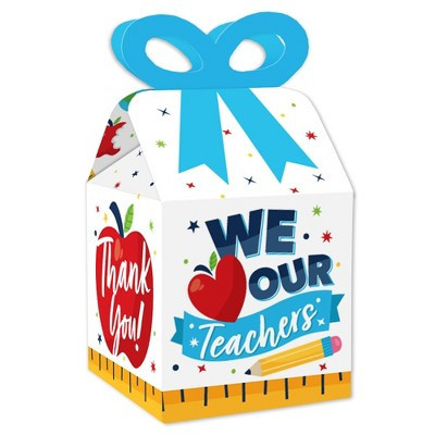 Big Dot of Happiness Thank You Teachers - Square Favor Gift Boxes - Teacher Appreciation Bow Boxes - Set of 12 | Target