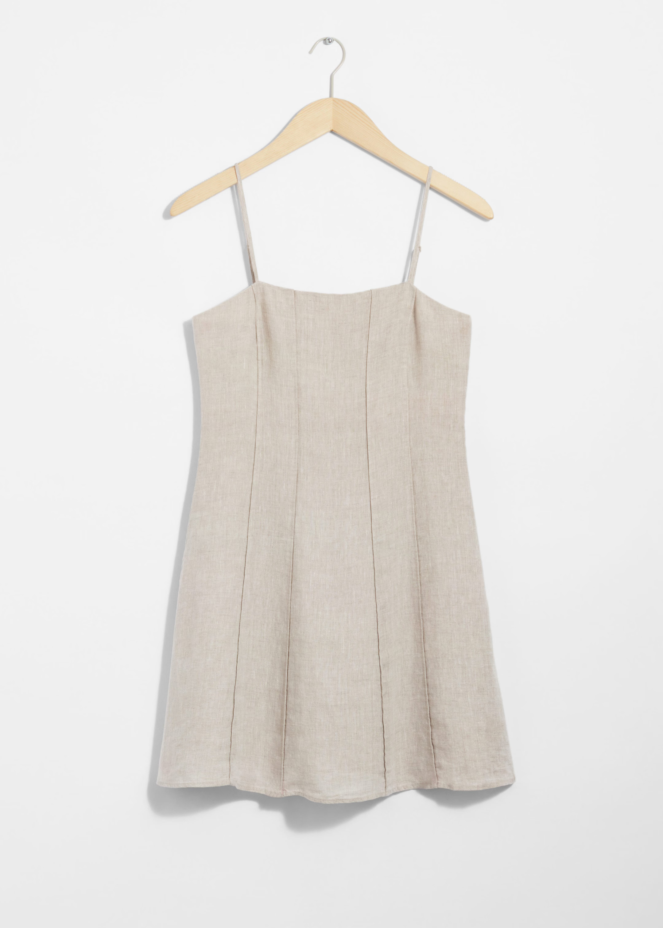 Mini-Leinenkleid mit schmalen Trägern - Hellbeige - & Other Stories DE | & Other Stories EU