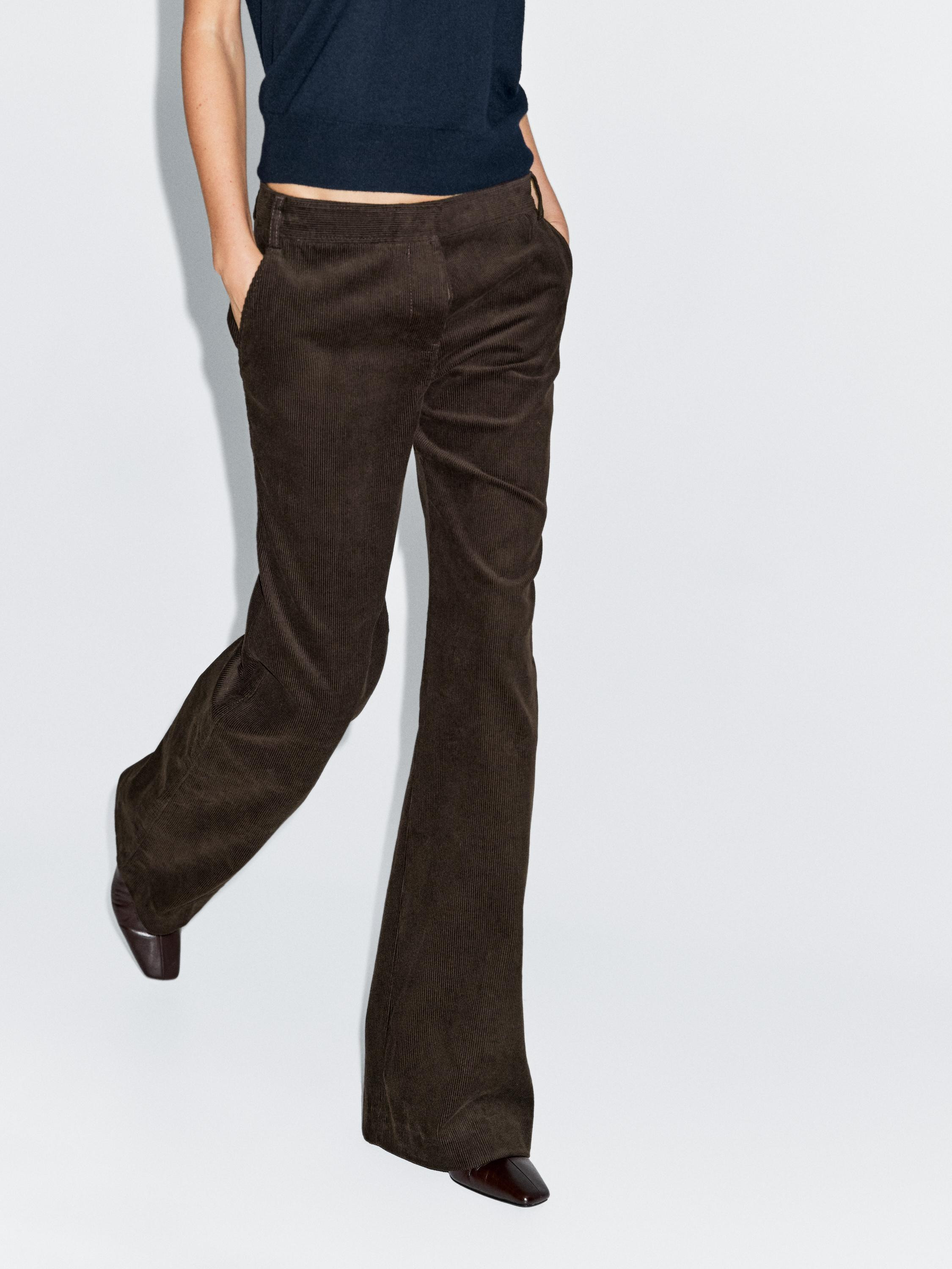 Flared corduroy trousers | Massimo Dutti UK