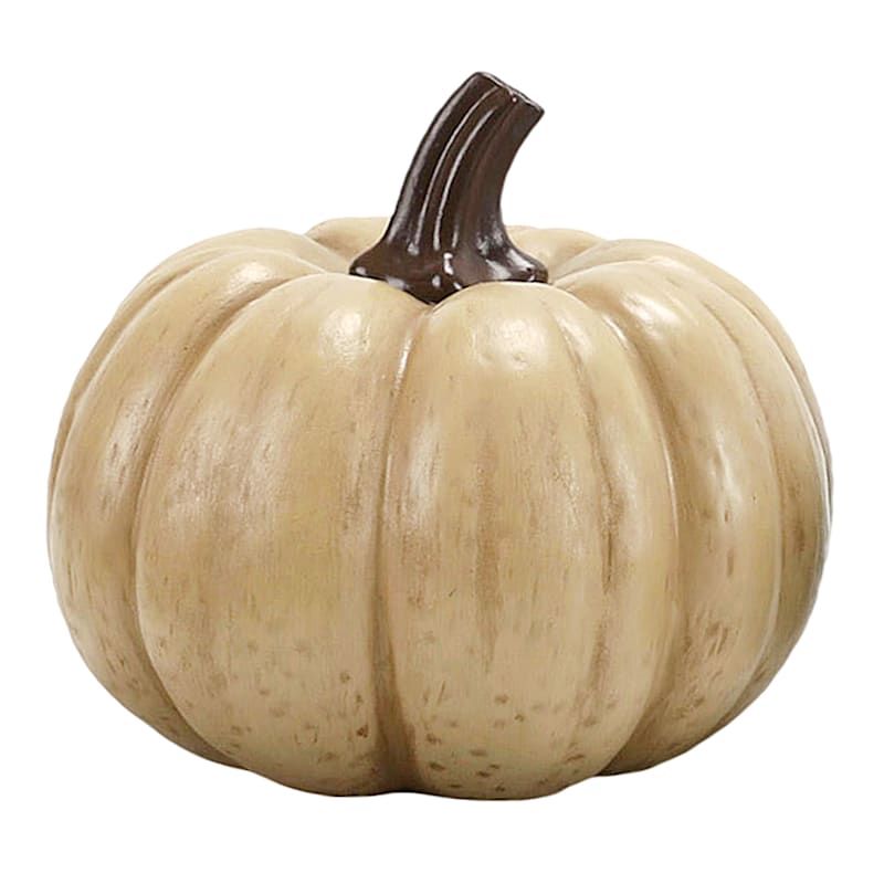 Beige Resin Pumpkin, 6" | At Home