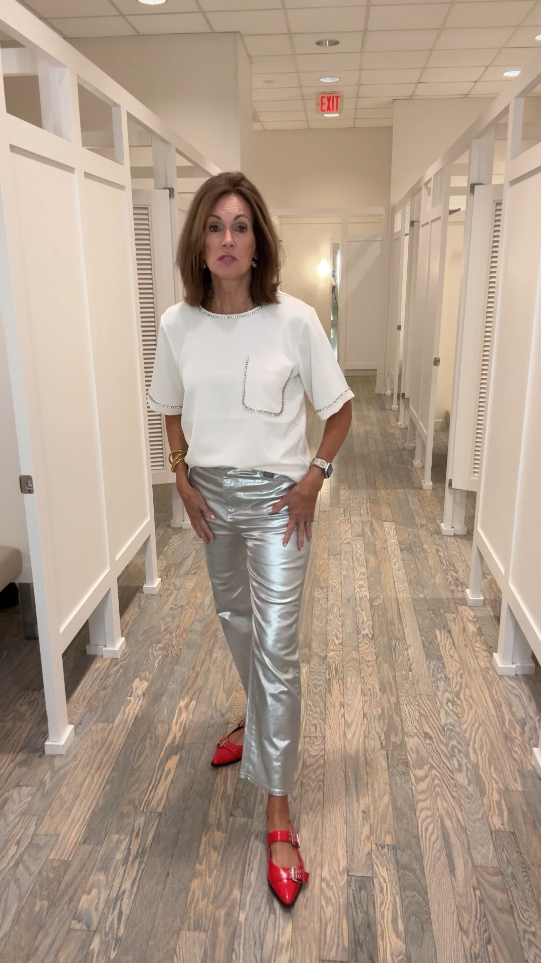 Rhinestone Top - M
Silver Metallic coated denim- 29 Reg
(Available in Tall & Petite)
Wrap - XS/S

Paperclip necklaces and bracelet discount - anniek20


#LTKStyleTip #LTKVideo #LTKParties