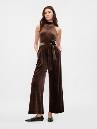 Recycled Velvet Wide-Leg Jumpsuit | Gap Factory
