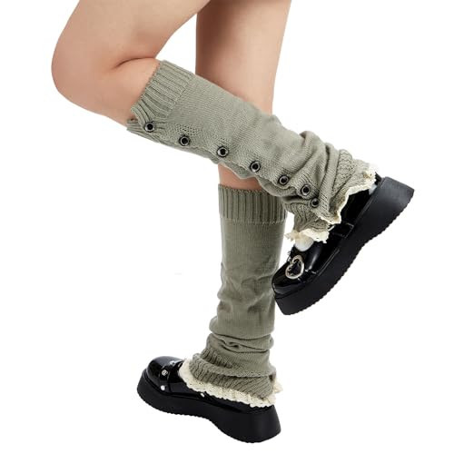 Zando Y2k Leg Warmers - Kawaii Cute Leg Warmers, Gray, One Size | Amazon (US)