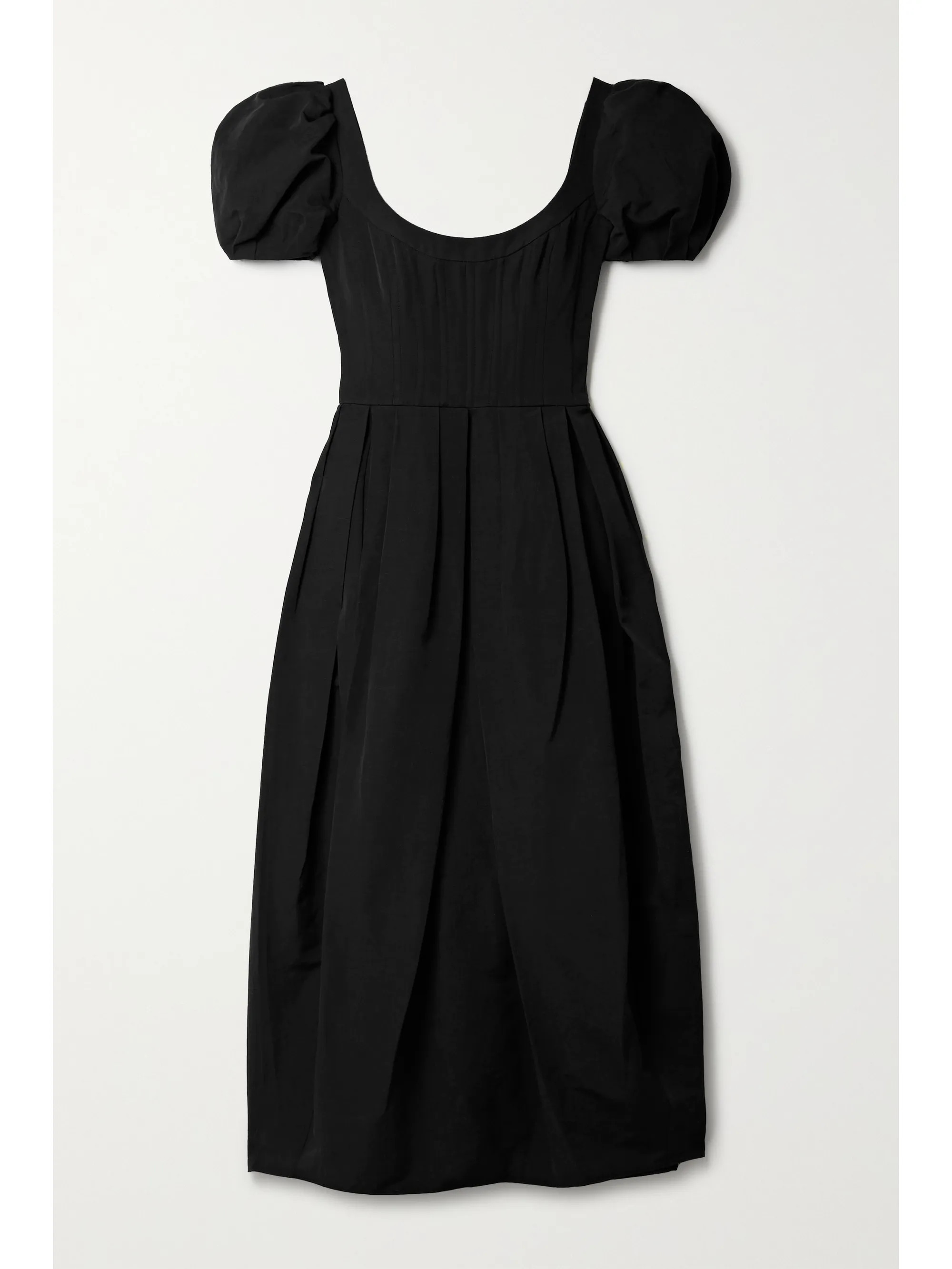 Black Salvina pleated cotton-blend poplin midi dress | Brock Collection | NET-A-PORTER | NET-A-PORTER (US)
