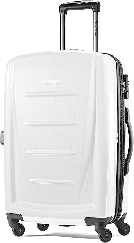 Samsonite Winfield 2 Hardside Luggage with Spinner Wheels, Brushed White, Checked-Medium 24-Inch | Amazon (US)