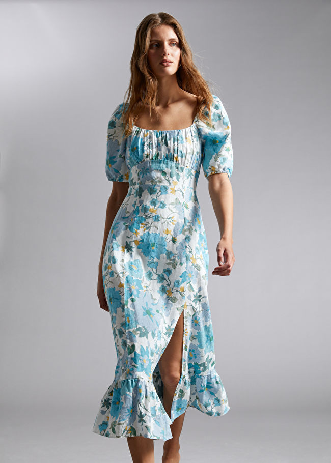 Puff Sleeve Linen Midi Dress | & Other Stories (EU + UK)