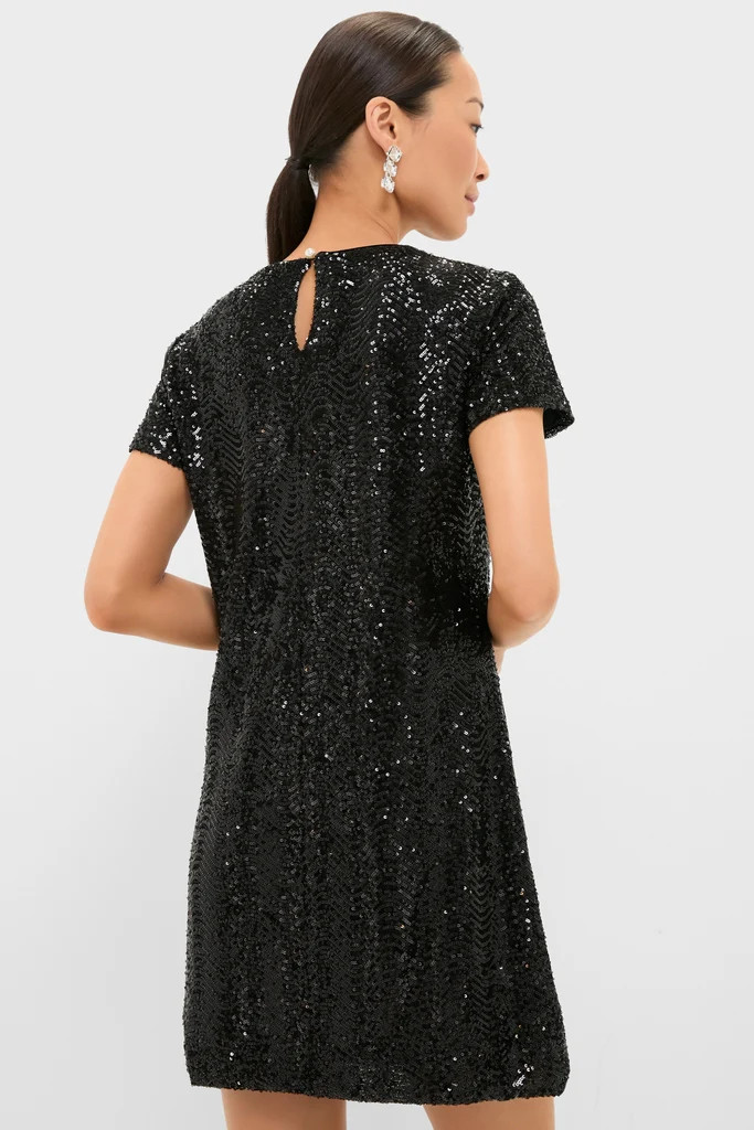 Black Sequin Roya Swing Mini Dress | Tuckernuck (US)