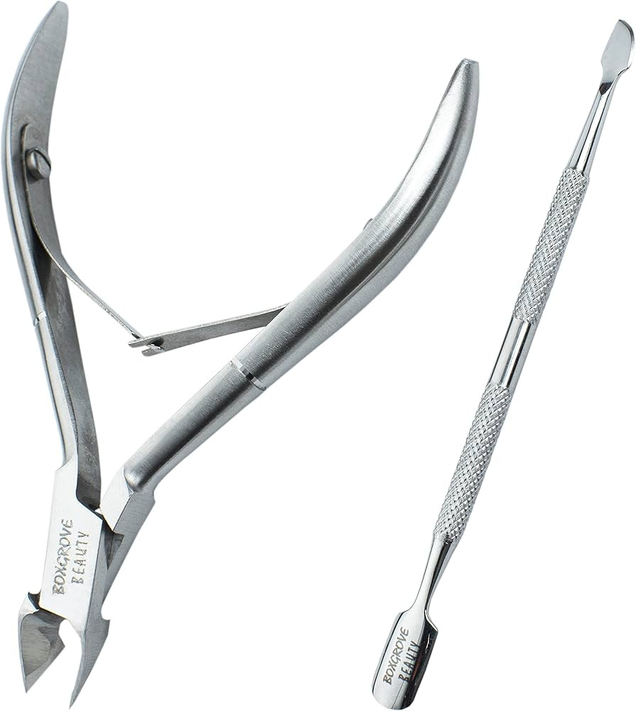 Professional Cuticle Cutter & Pusher Trimmer Manicure Tools with Double Spring– Perfect Nail Ca... | Amazon (US)