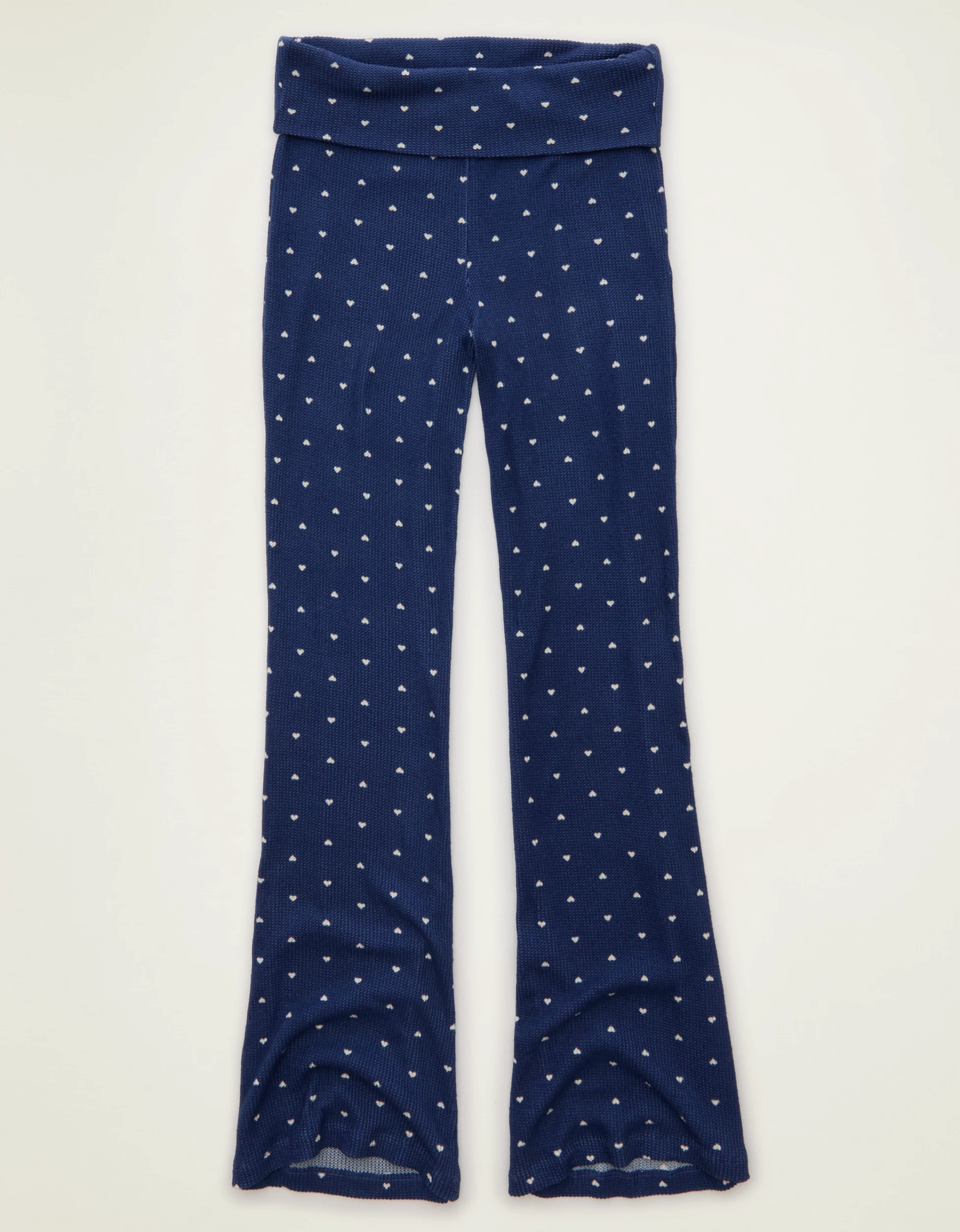AE Luxe Plush Waffle Foldover Flare Pant | American Eagle Outfitters (US & CA)