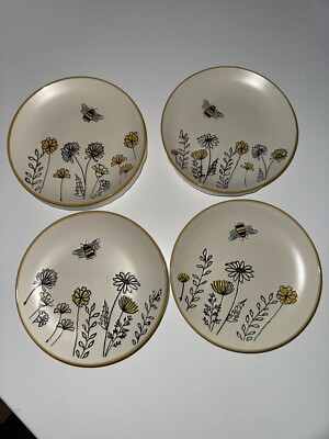 Spectrum Designz Daisy Bee Desert Plates 6” Set Of 4 | eBay US