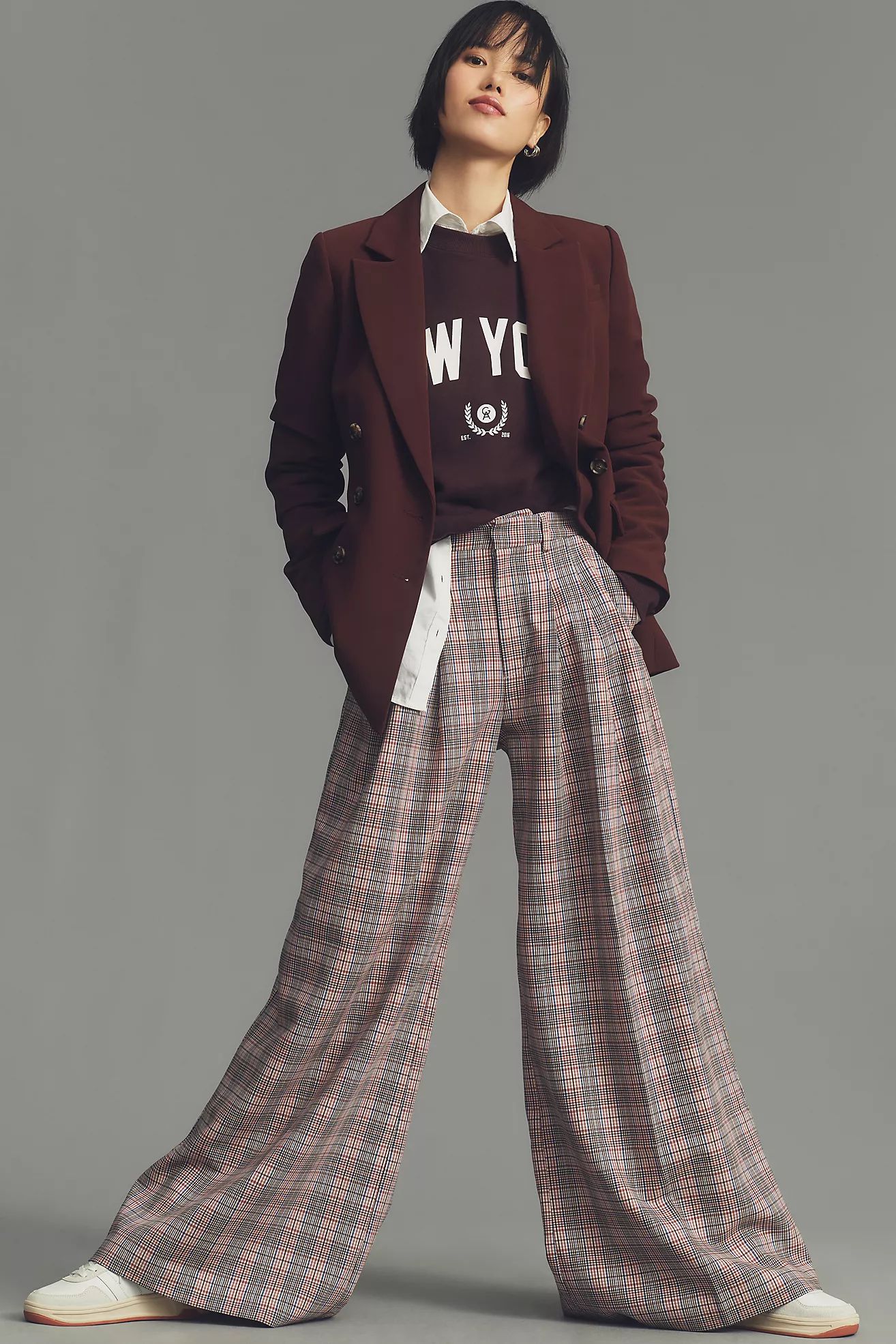 The Avery Pleated Wide-Leg Trousers by Maeve: Plaid Edition | Anthropologie (US)