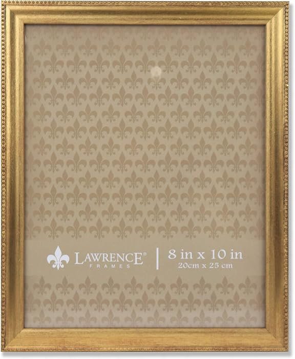 Lawrence Frames Classic Bead Picture Frame, 8x10, Gold | Amazon (US)