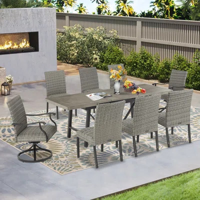 Patio 8 Person 91.5" Long Automatic Extendable Dining Set | Wayfair North America