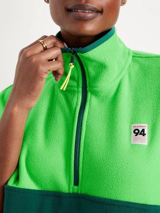 Oversized Performance Microfleece Cropped Half Zip | Old Navy (US)