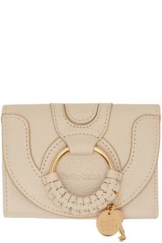 Beige Hana Compact Wallet | SSENSE