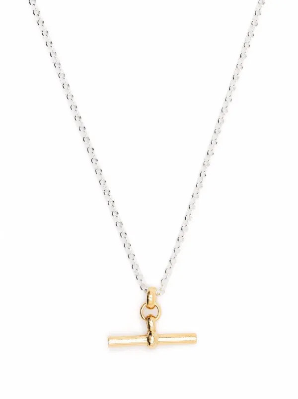 small silver T-bar belcher chain | Farfetch Global