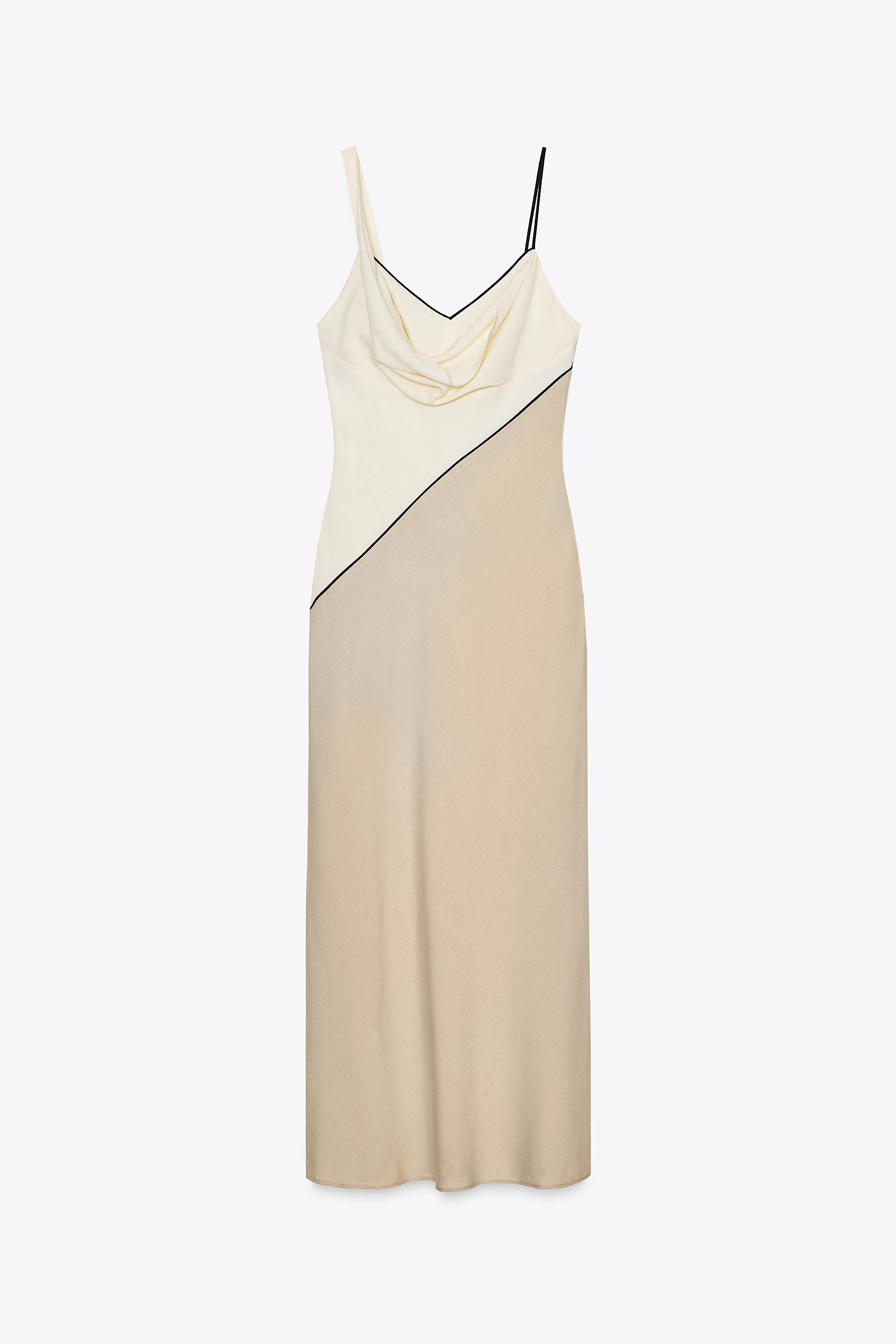 CONTRAST MIDI DRESS | Zara UK