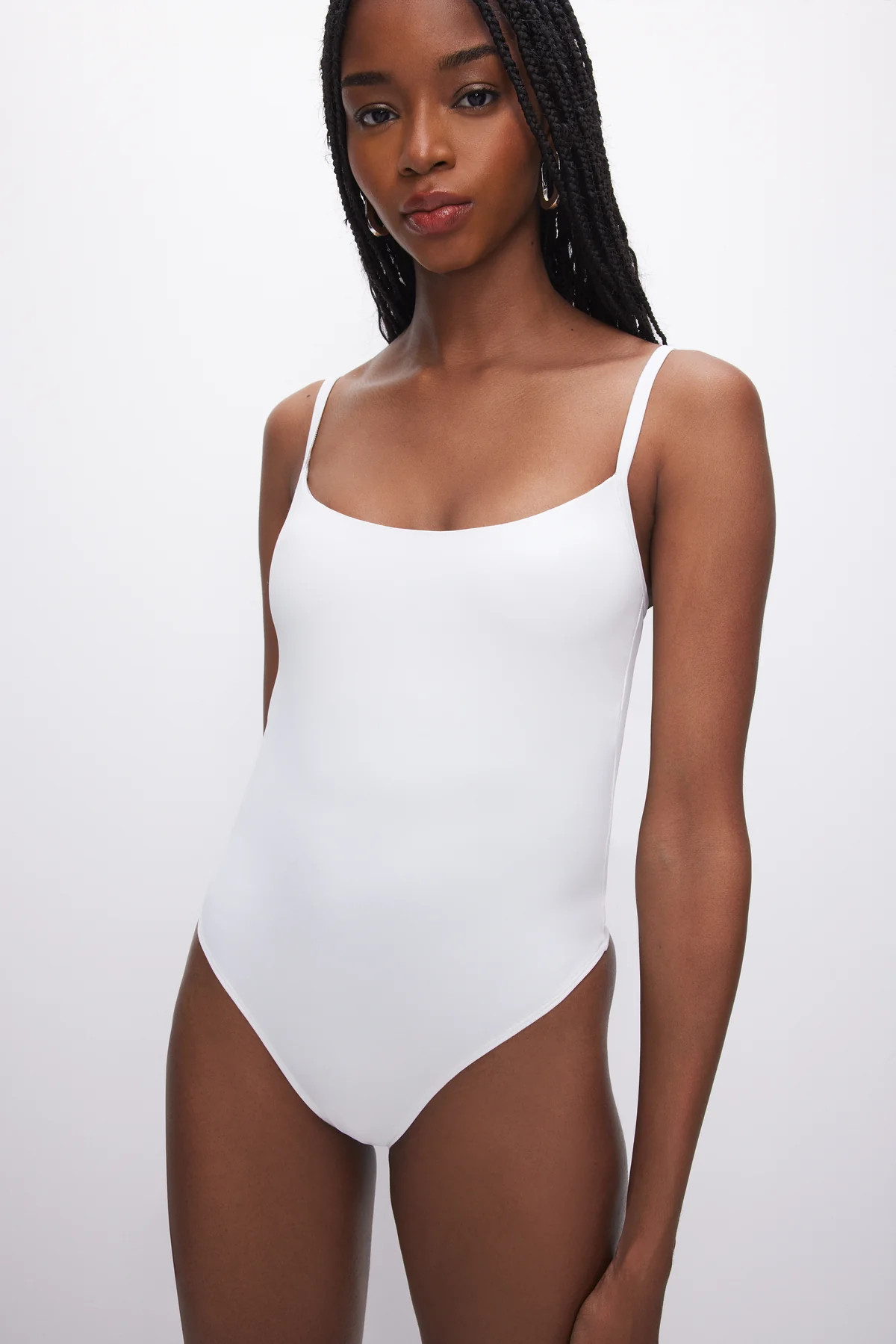 SCUBA V-NECK BODYSUIT | WHITE001 - GOOD AMERICAN | Good American