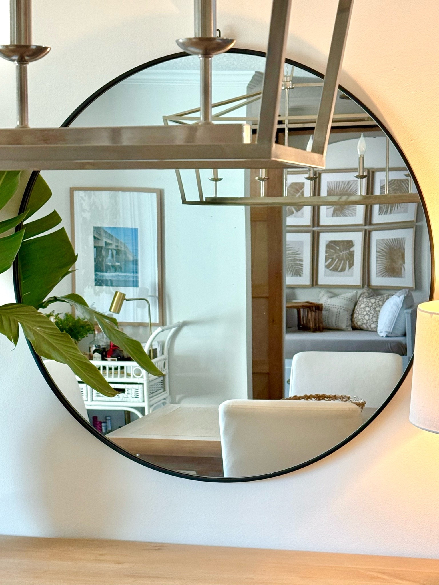 Large round mirror in multiple sizes dining room decor
