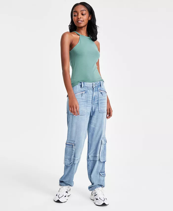 Lucky Brand Women's High-Rise Denim Cargo Jeans - Macy's | Macy's