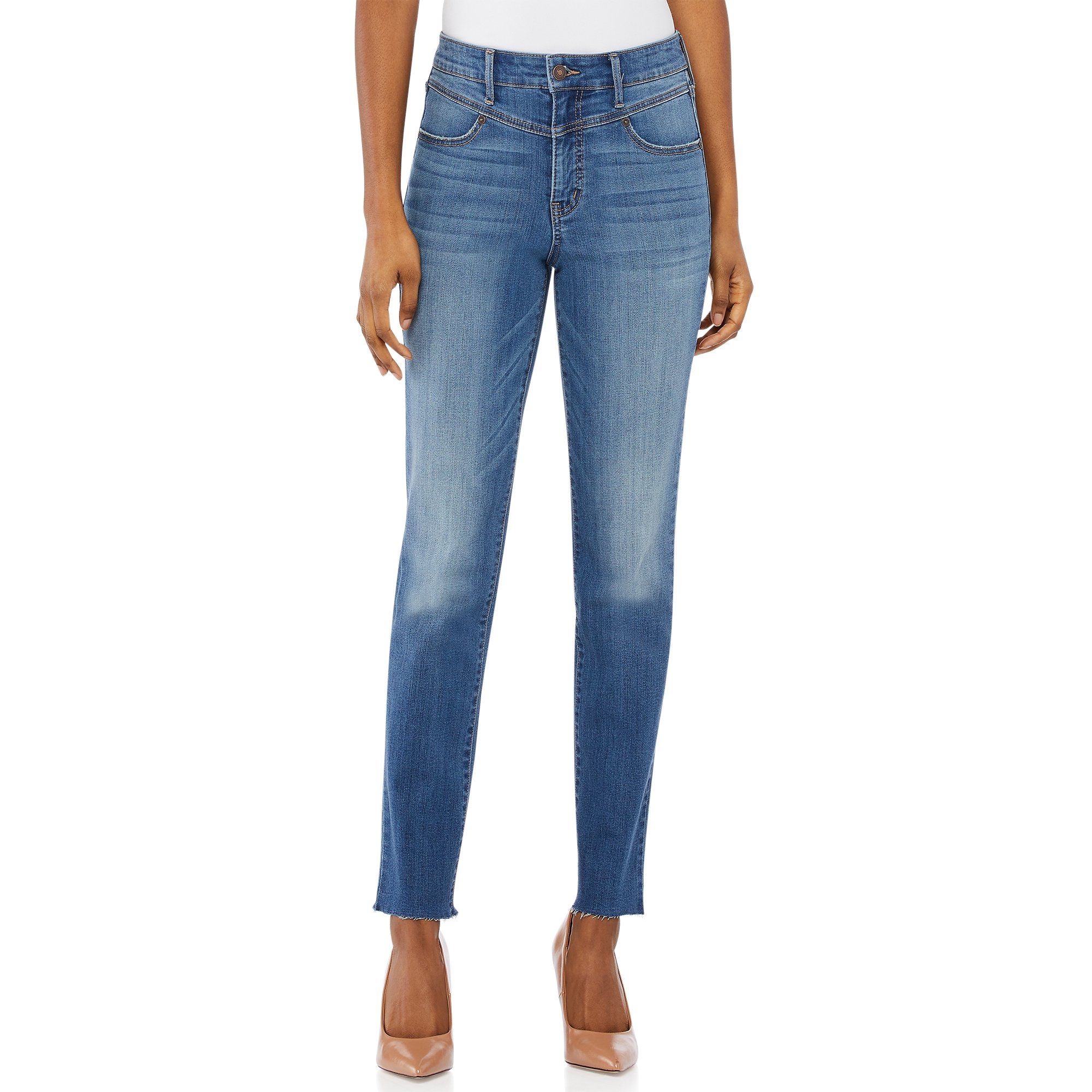 Scoop Women’s Hi-Rise V-Yoke Ankle Slim Jeans | Walmart (US)