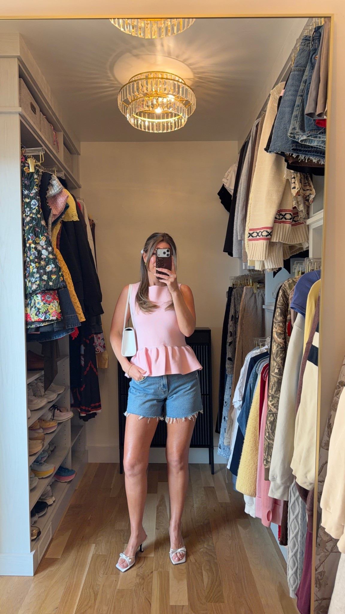 Abercrombie dad cut off shorts styled with pink peplum top for everyday wear 

i sized up to a 27
& did my normal size small in tops

divi: emerson15

Casual everyday
Denim shorts
Summer looks
Brunch
Shopping
Sight seeing
Vacation 

#LTKDENIM 

#LTKgrwm #LTKootd