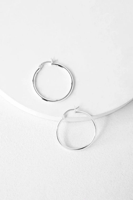 Addilyn Sterling Silver Hoop Earrings | Lulus (US)