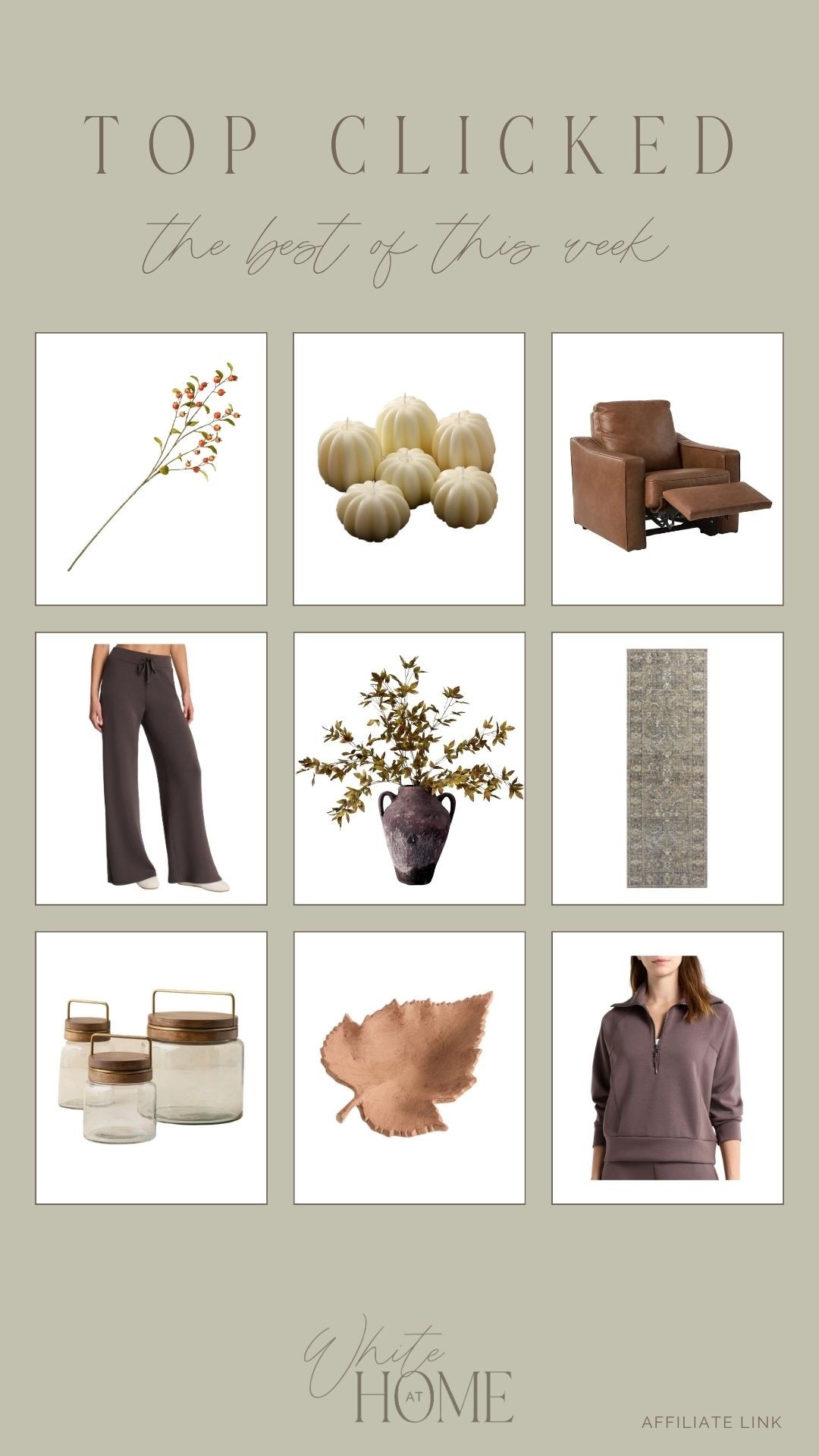Last week’s top clicked favorites! All things cozy and fall—faux florals, bowl filler, lounge sets, and more. My favorite kitchen runner, these gorgeous canisters, and the best affordable recliner!

#LTKHome
