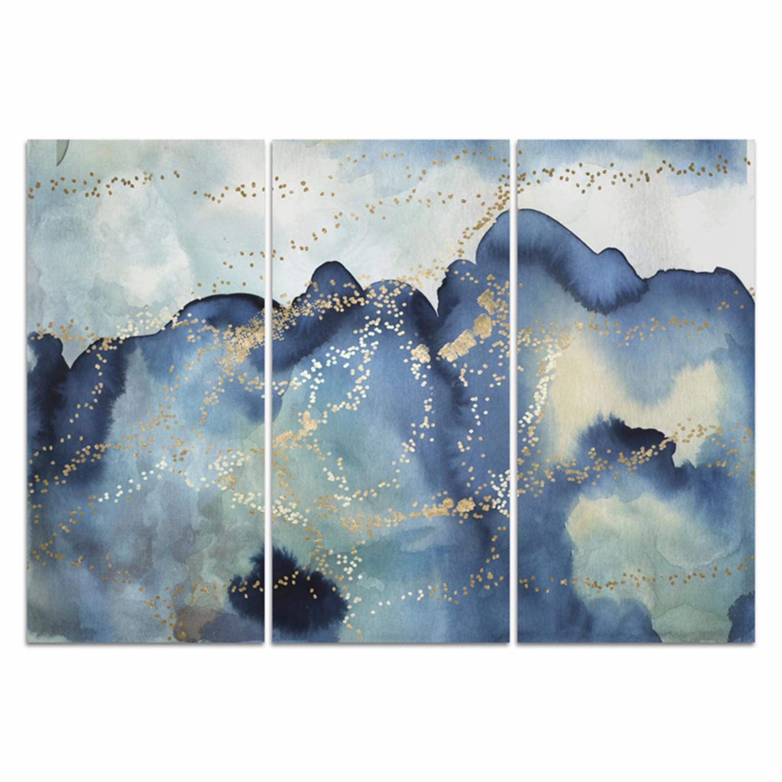 Oliver Gal Blue Lovers Waltz Triptych Canvas Wall Art | Hayneedle