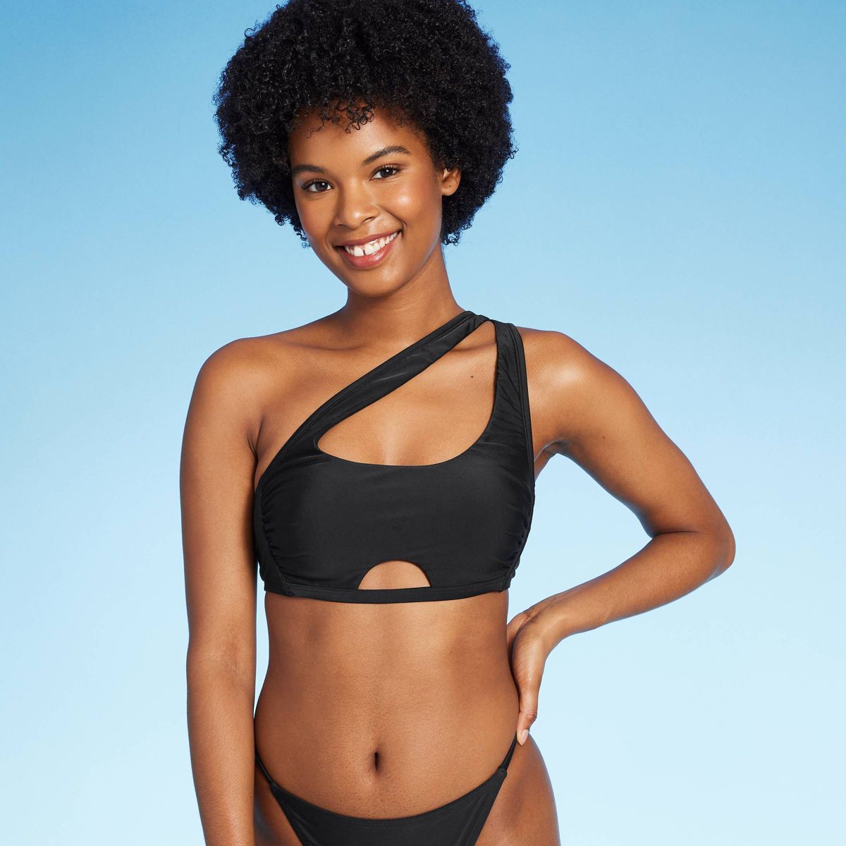 Women's Cut Out One Shoulder Bikini Top - Wild Fable™ | Target