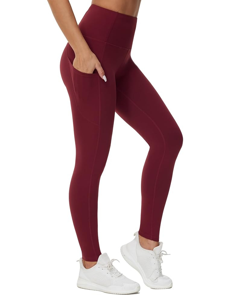 THE GYM PEOPLE Thick High Waist Yoga Pants with Pockets, Tummy Control Workout Running Yoga Leggi... | Amazon (US)