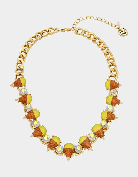 RICH WITCH CANDY CORN FRONTAL NECKLACE ORANGE | Betsey Johnson