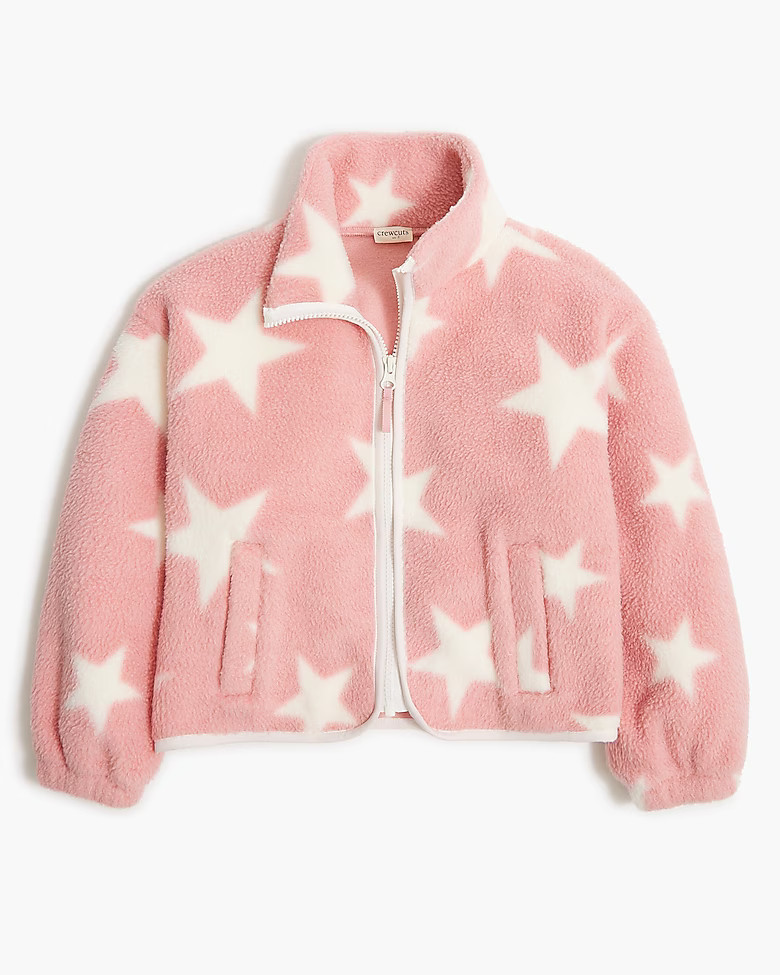 Girls' star sherpa zip-up | J.Crew Factory
