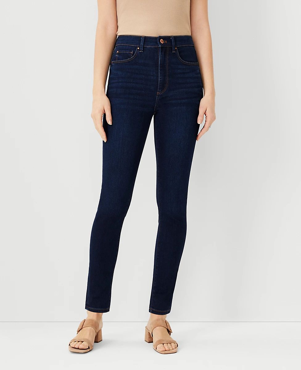 Sculpting Pocket Highest Rise Skinny Jeans in Classic Dark Indigo Wash | Ann Taylor (US)